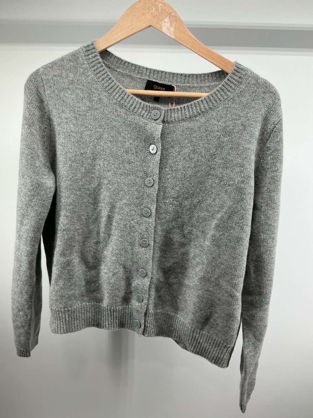 Mongolian Cashmere Cropped Crew Cardigan